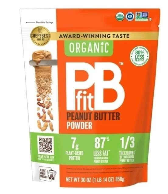 (1 Bag) Organic PB-Fit Peanut Butter Powder, 30 Ounce, 1.88 lbs
