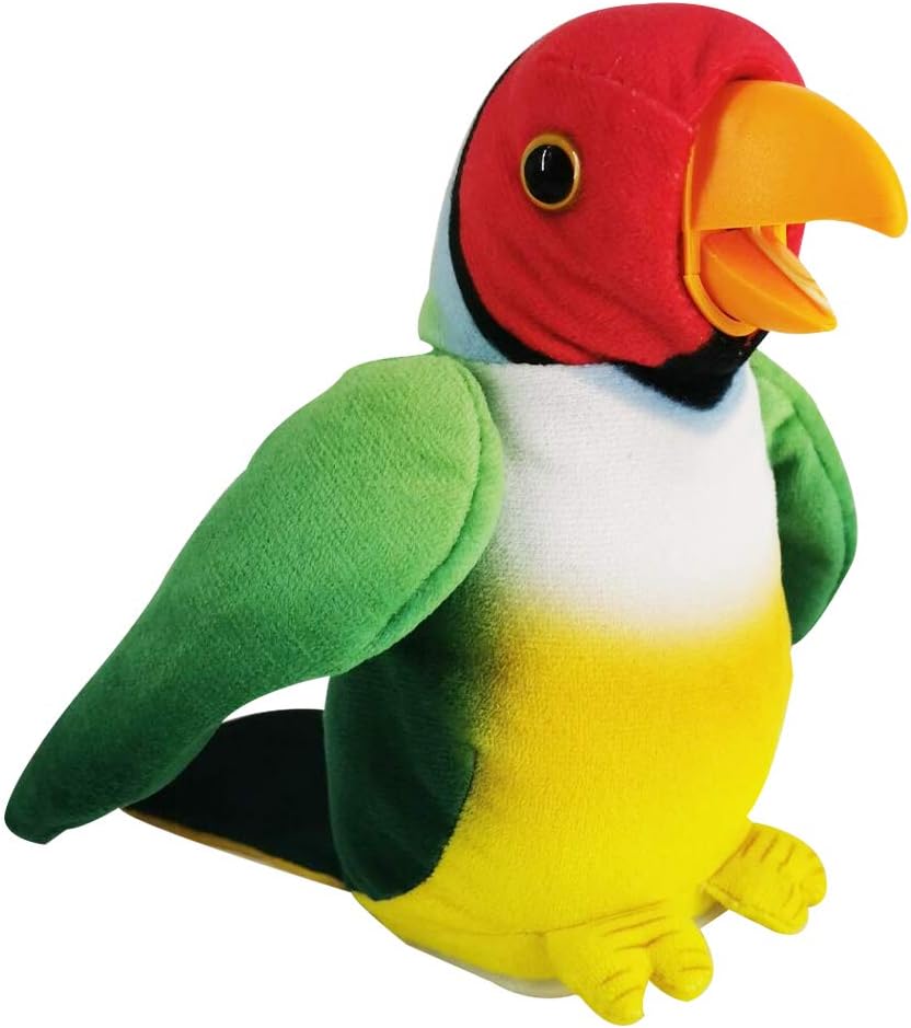 WEofferwhatYOUwant Talking Parrot Stuffed Animal - Interactive Voice Repeating Plush Toy with Moving Mouth & Wings - Playtime and Family Fun for Kids and Adults