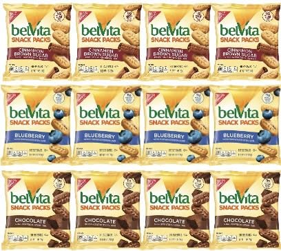 QT LIMITED Belvita Breakfast Biscuits Bite-Size Snack Packs Variety Pack, 1 oz Bags (12 Count)
