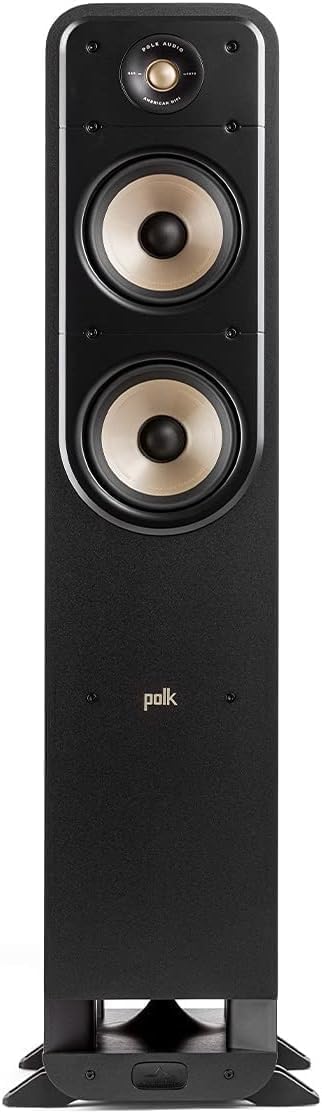 Polk Signature Elite ES55 Tower Speaker - Hi-Res Audio Certified, Dolby Atmos & DTS:X Compatible, 1" Tweeter & (2) 6.5" Woofers, Polk Power Port Technology for Effortless Bass, Stunning Black