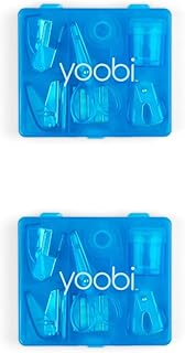 Yoobi Blue Mini Office Supply Kits - Mini School Supplies Kit - Includes Scissors, Mini Stapler, Staple Remover, Staples, Tape Dispenser & More - Cute School, Home or Office Supplies Kit (2-Pack)
