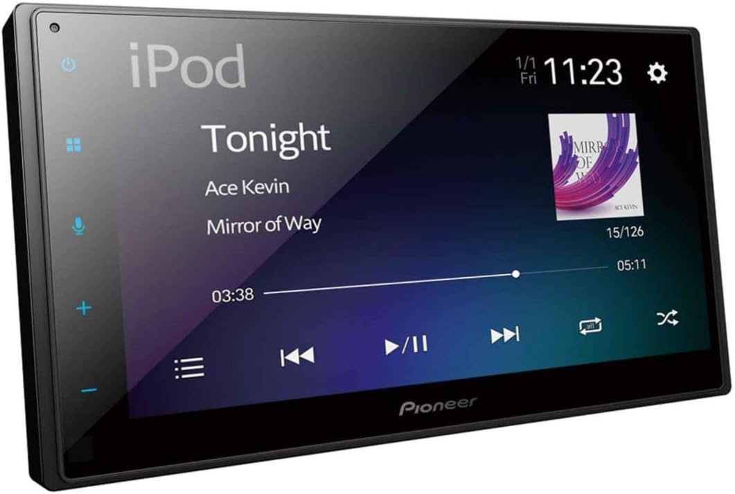 Pioneer SPH-DA160DAB Mechafree 6.8” Capacitive touchscreen multimedia player with Apple CarPlay, Android Auto and USB Mirroring for Android. Bluetooth, DAB/DAB+ Digital Radio, 13-band GEQ.