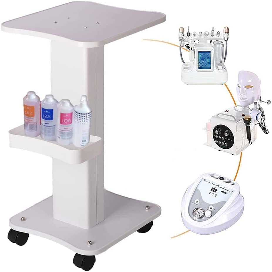 MYOYAY Beauty Salon Trolley Cart beauty trolley on wheels 2 Tiers Spa Beauty Equipment Maintenance Cart Rack Storage Tray Spa Salon Trolley Rolling Tray Load 40 kg for Salons, Spas, Barber Shops
