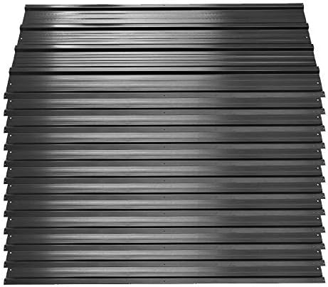12 PCS Corrugated Roofing Sheets, Black, Galvanized Steel, Overlap Closure, Steel Frame, Suitable for Roofing and Walling Applications