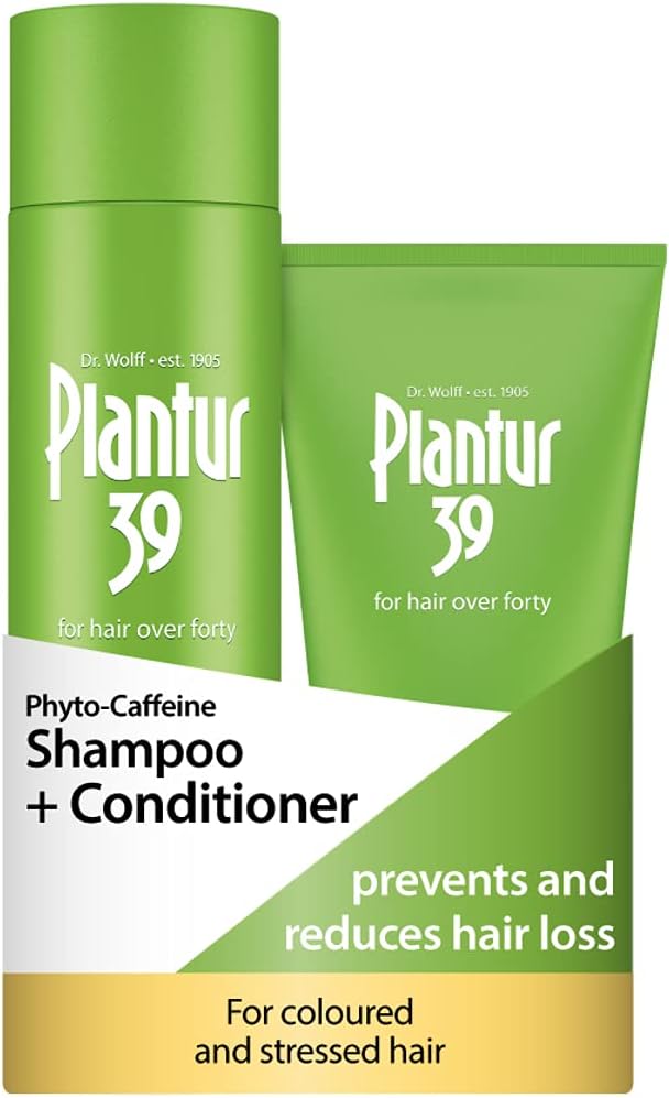 Plantur 39 Caffeine Shampoo and Conditioner Set Prevents and Reduces Hair Loss | For Coloured Stressed Hair | Unique Galenic Formula Supports Hair Growth | Set of 250ml Shampoo and 150ml Conditioner