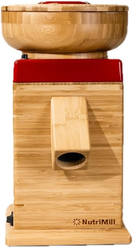 NutriMill Harvest Electric Stone Grain Mill, 450 Watt - Red