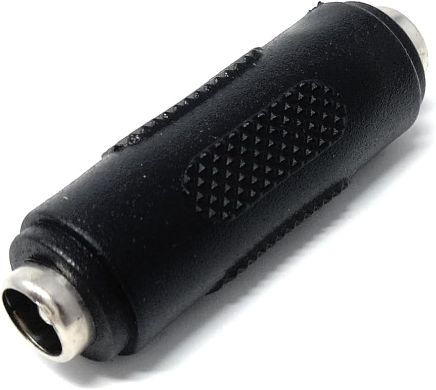 DRUT 1pcs 5.5mm x 2.5mm DC Power Coupler Female to Female Gender Changer Cable Adapter Connector For CCTV Camera, LED Lights etc. Black