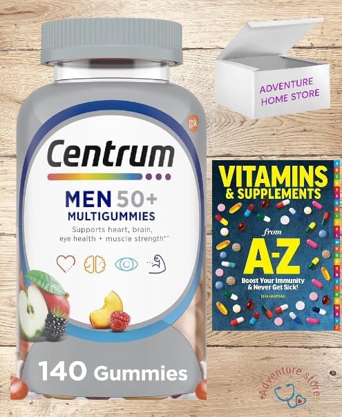 Centrum Multigummies 50 Plus, Multivitamin Supplement Gummies, Multimineral with Vitamin D3, B Vitamins + Includes Better Guide Vitamins Supplements Free