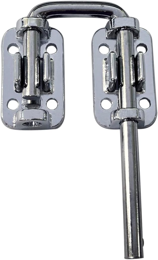 QCAA Sliding Door Loop Lock, Child Safe & Home Security, for Patio French Door, 1-1/4", Chrome Plated, 1 Pack, Made in Taiwan