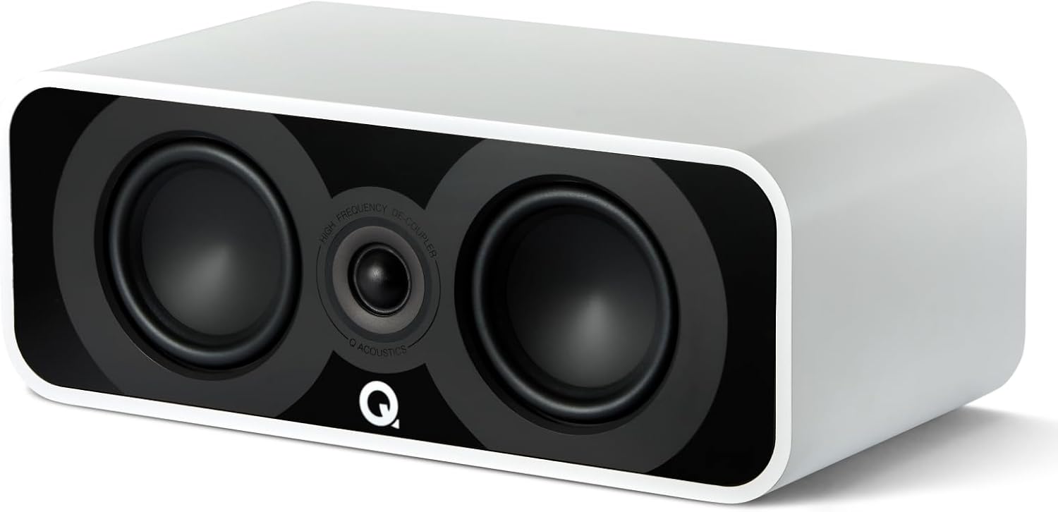 Q ACOUSTICS 5090 Centre Speaker Satin Black - 2 x 4.5 Mid/Bass Driver, 1 x 1 Tweeter - TV Speakers for Surround Sound System - Vinyl Record Player Speakers Hifi, Gaming PC Speakers