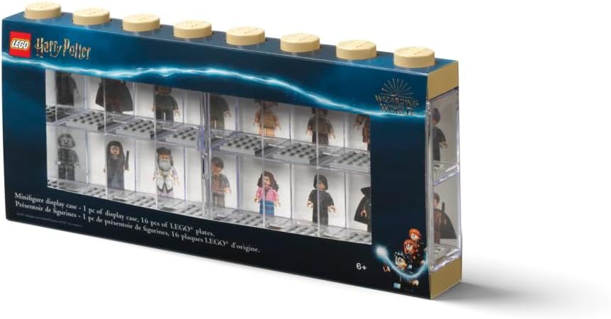 Room Copenhagen LEGO Minifigure Display Case 16 Harry Potter, Stackable Container for Wall or Desk, Space for 16 Minifigures, Perfect for Home Office Display LEGO storage