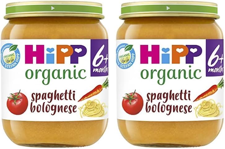 HiPP Organic Spaghetti Bolognese Baby Food Jar 6+ Months (6 x 125g) (Pack of 2)