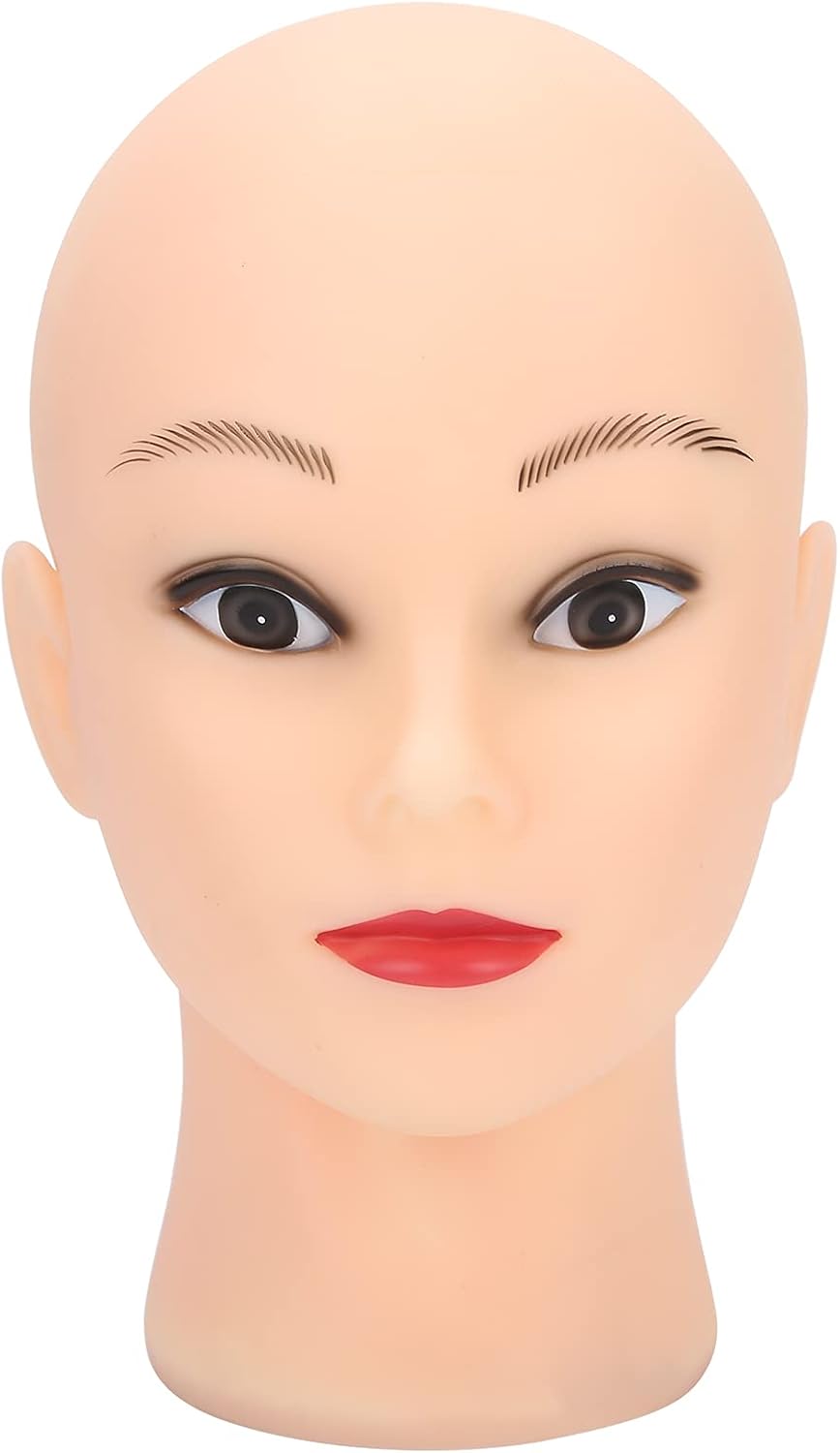 Mannequin Head For Wigs, Mannequin Head Model Cosmetology Mannequin Head Soft PVC with Bottom Bracket Hole For Displaying Hats, Wigs, Glasses Etc