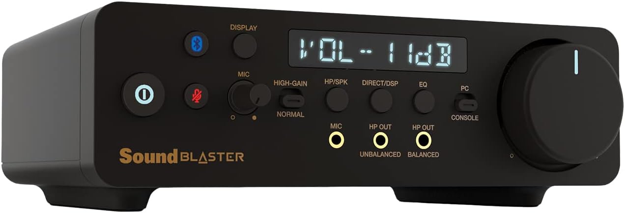 CREATIVE Sound Blaster X5 Hi-res 32bit/384kHz External USB DAC with Fully Balanced Xamp Headphone Bi-amp, Bluetooth Receiver, RCA in/-out, TOSLINK Optical in/-out, Mic-in, Headset-in for Audiophiles