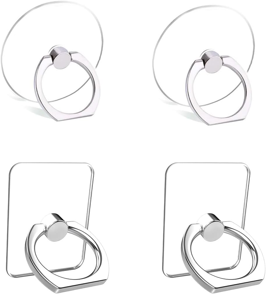Cell Phone Ring Grips Stand Holder,4pcs 360° Rotation Universal Finger Grip Kickstand for All Smartphones,Tablet and Case