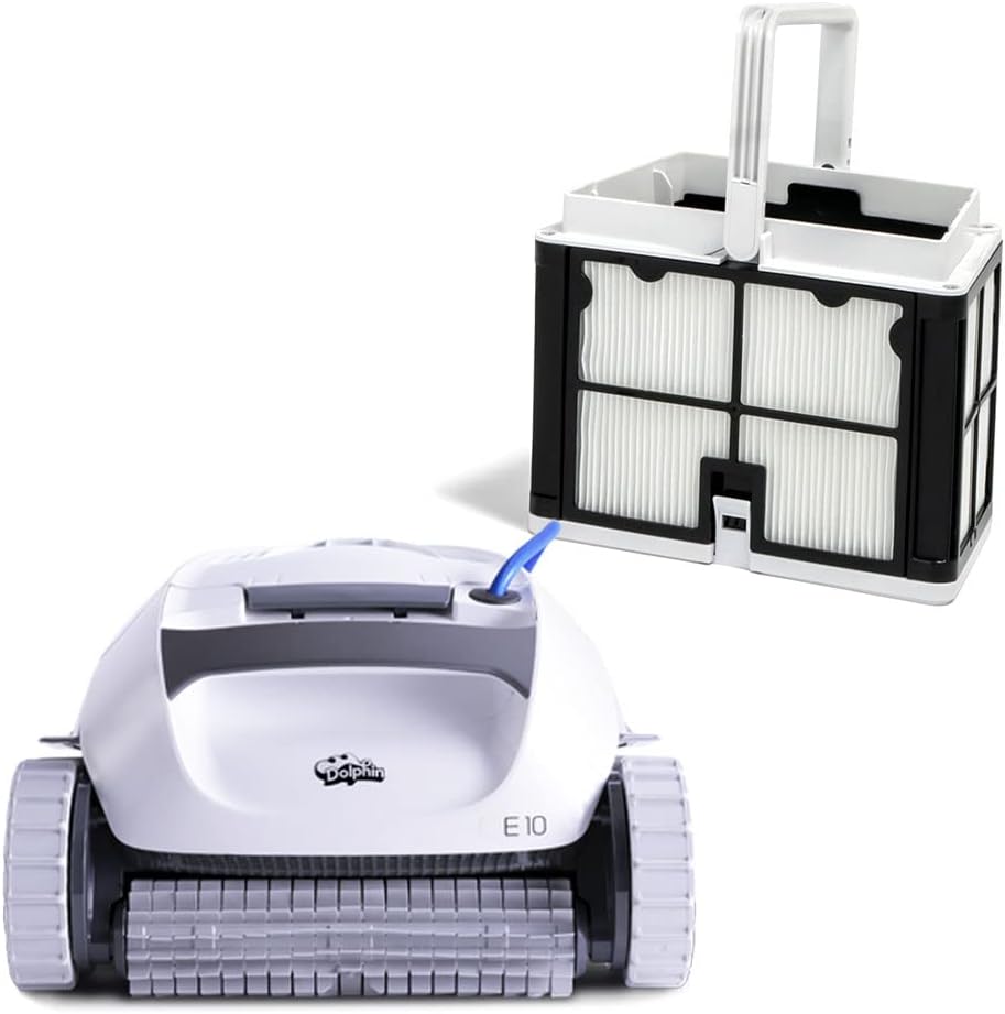 Dolphin (2025 Model E10 Automatic Robotic Pool Vacuum Cleaner Includes Ultra-Fine Filters for an Ultimate Clean, Ideal for Above-Ground Pools up to 30 FT in Length
