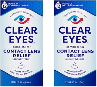 Clear Eyes Contact Lens Relief Eye Drops,0.5 Fl Oz (Pack of 2)