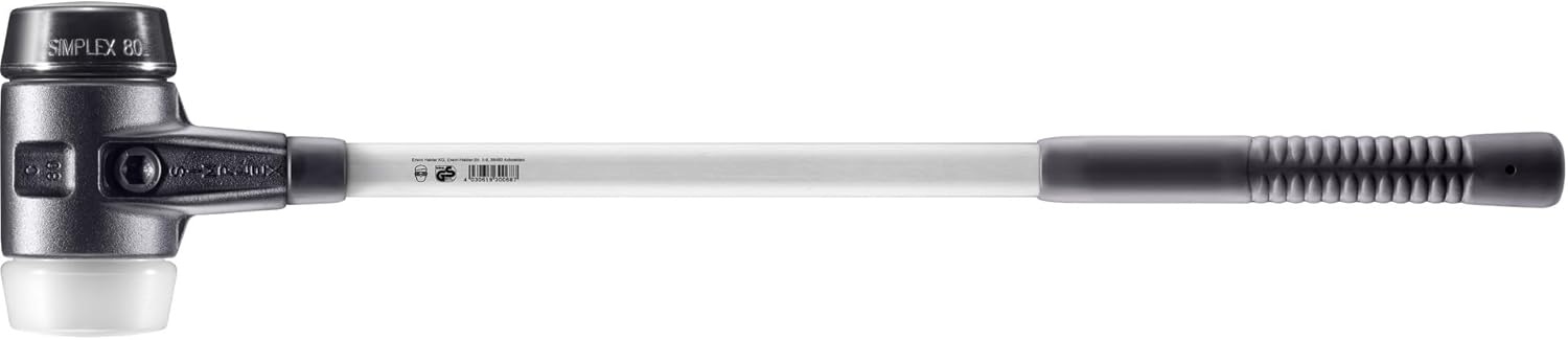 Halder 3727081 Rubber/Superplastic Sledge Hammer with Cast Iron Housing, Multi-Colour, 80 mm