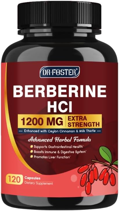 DRFOSTER 1200mg Berberine hcl 115 Capsules