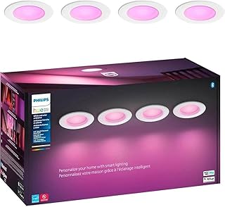 Philips Hue Smart 6 Inch LED Downlight - 4 Pack, Color-Changing, 1100LM - Control with App, Compatible with Alexa, Google Assistant, Apple HomeKit