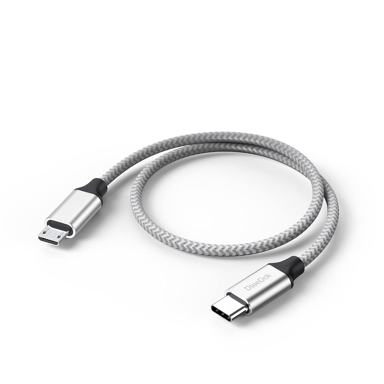 USB C to Micro USB Cable 1ft, 16W Charging & 480Mbps Data Transfer USBC Type C to MicroUSB Cord Braided Male to Male USB-C 2.0 30.5cm for Old Android Phone Kindle PS4 Xbox One and More