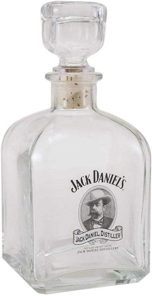 Jack Daniels Cameo Design Glass Whiskey Decanter