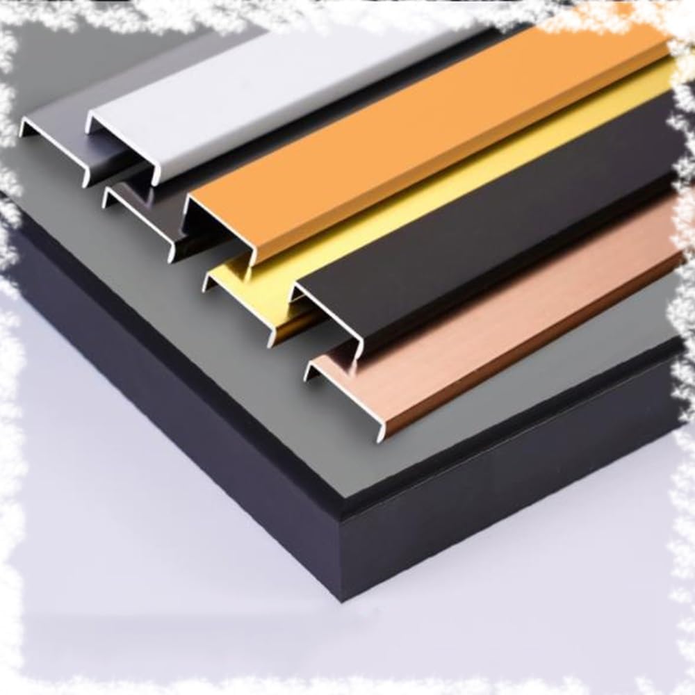DAQXYH U-Shape Metal Edge Trim 3.3ft Furniture Decoration Accessories Edge Corner Edge Protector Aluminum Trim Molding Cuttable(Matte black,22mm)