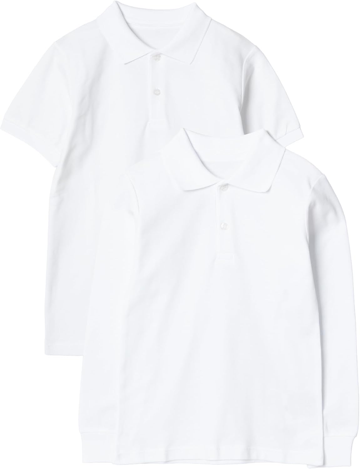 rise&Raba Girls and Boys Polo Tshirt | Short and Long Sleeve 2 Pcs 100% Cotton Unisex School Tshirts | School Uniform and Summer Wear