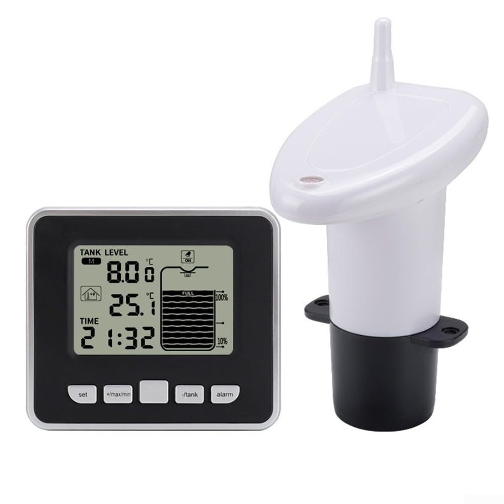 Jotekonoby Digital Water Tank Level Gauge, Oil Tank Level Monitor, Wireless Liquid Levels Meter For Indoor Outdoor Water Storage Tanks Levels Detection