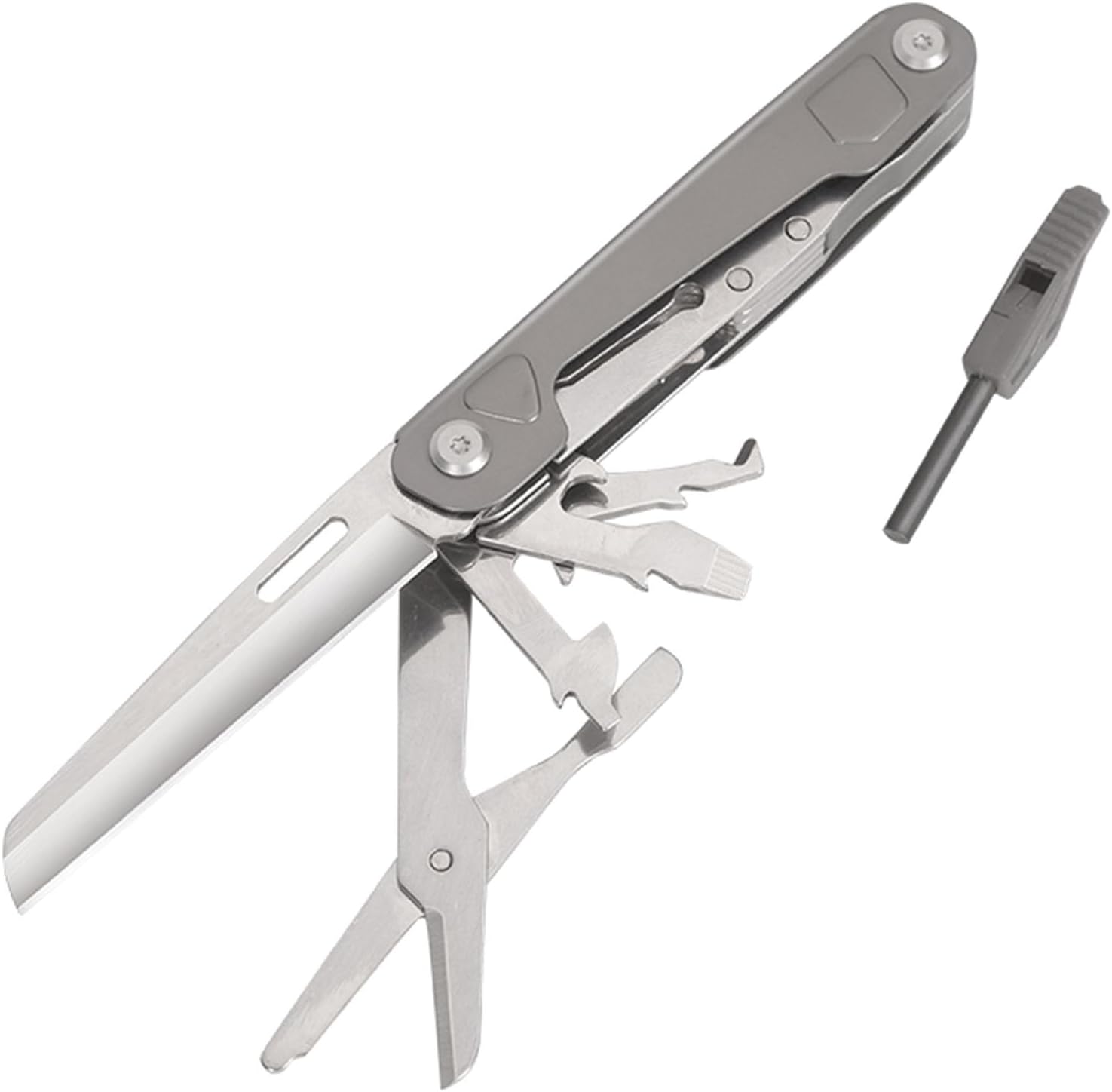 HONZIN Camping Multi Tool, 9 in 1 Pocket Multitool, Stainless Steel Multitool with Scissors, Bottle Opener, Rope Cutter, Whistle for Outdoor Survival Emergency, Hiking, Hunting, Gifts for Men