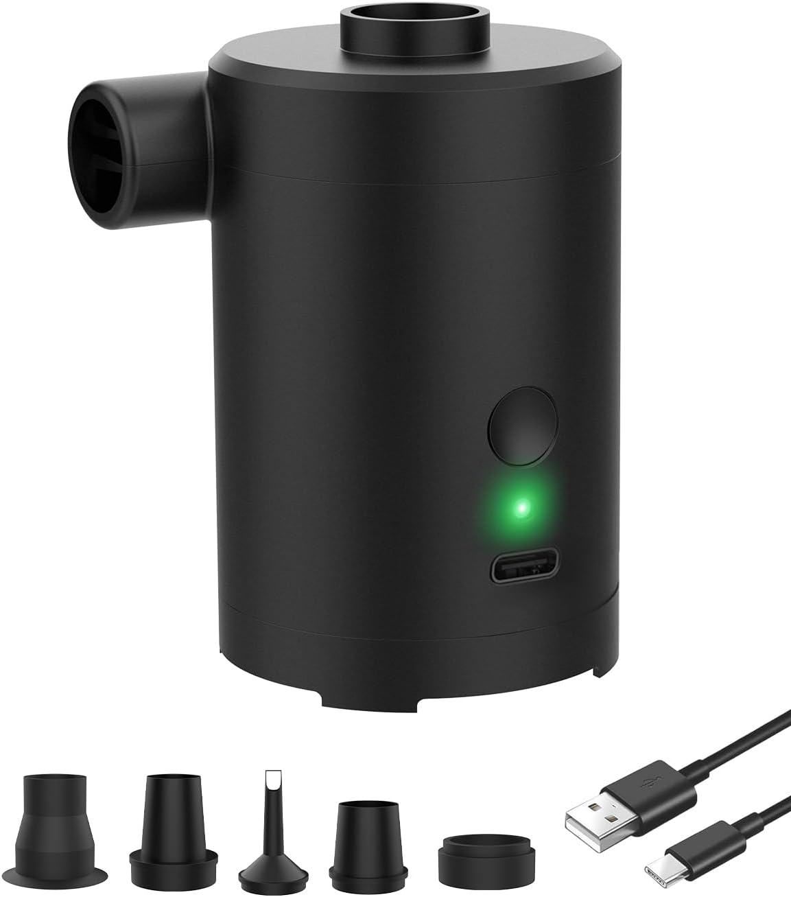 Zenmos Electric Air Pump,3600mAh Rechargeable,Fast In/Deflating,Electric Pump for Inflatables with 5 Nozzles, for Swimming Pool/Ring,Airbed,Camping and Travel