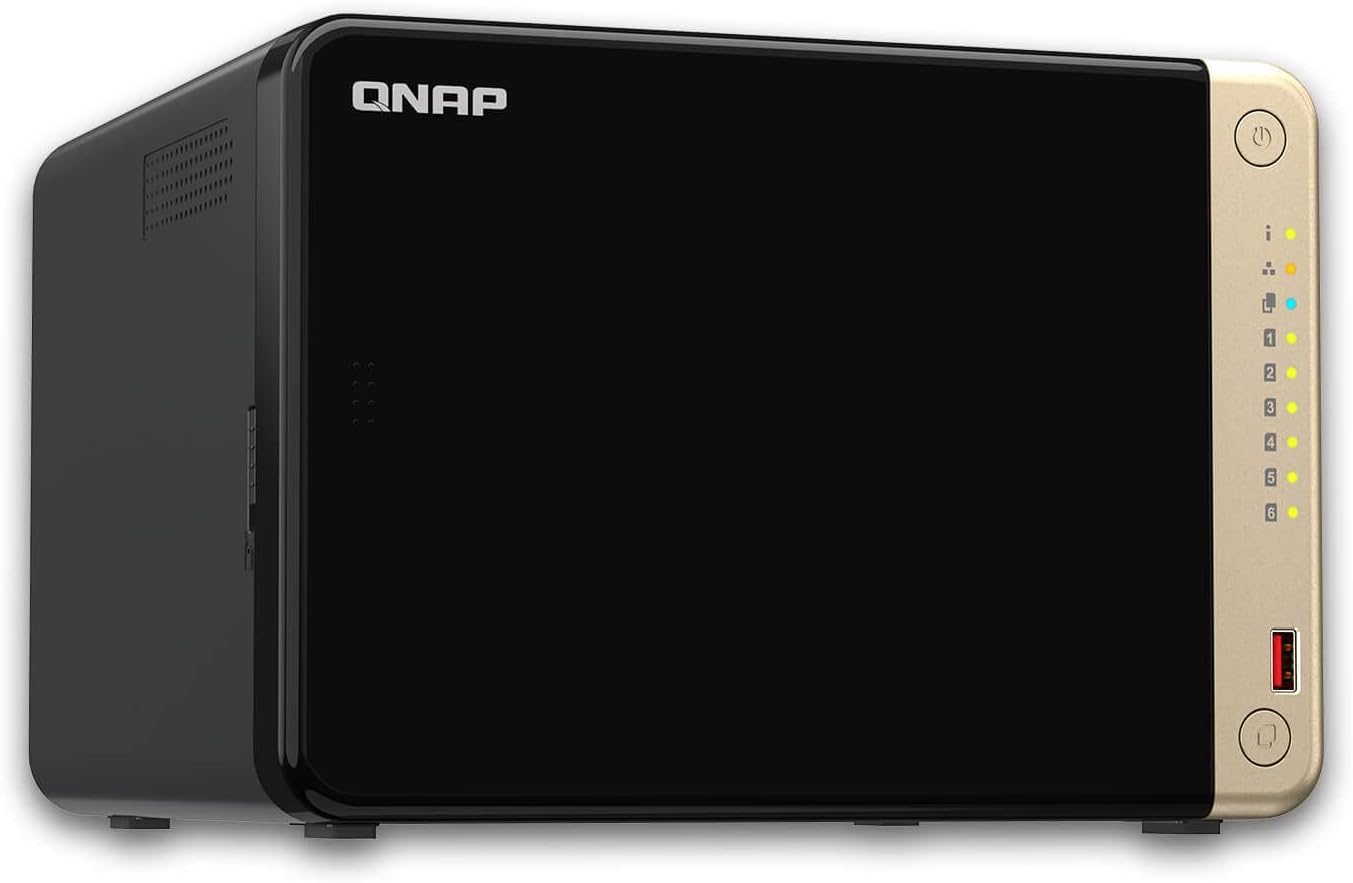 QNAP TS-664-8G | 6-Bay, Intel Quad-core CPU, 2 x M.2 Slots, 2.5GbE Desktop NAS, 8GB RAM