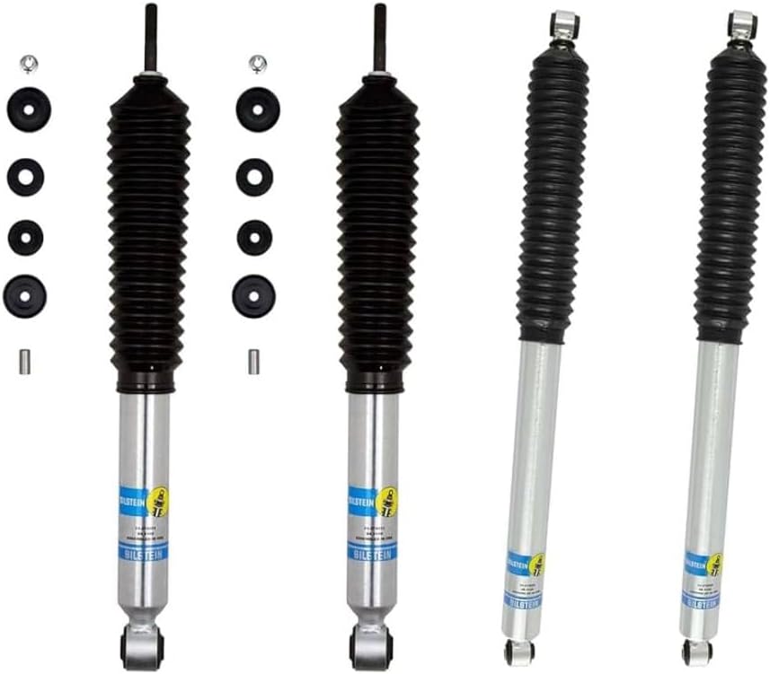 Set of 5100 Front & Rear Monotube Shocks fits 2017 2024 F250 F350 Super Duty 4WD with 2-2.5” Front Lift & 0-1” Rear Lift - Improves Ride Quality & Handling