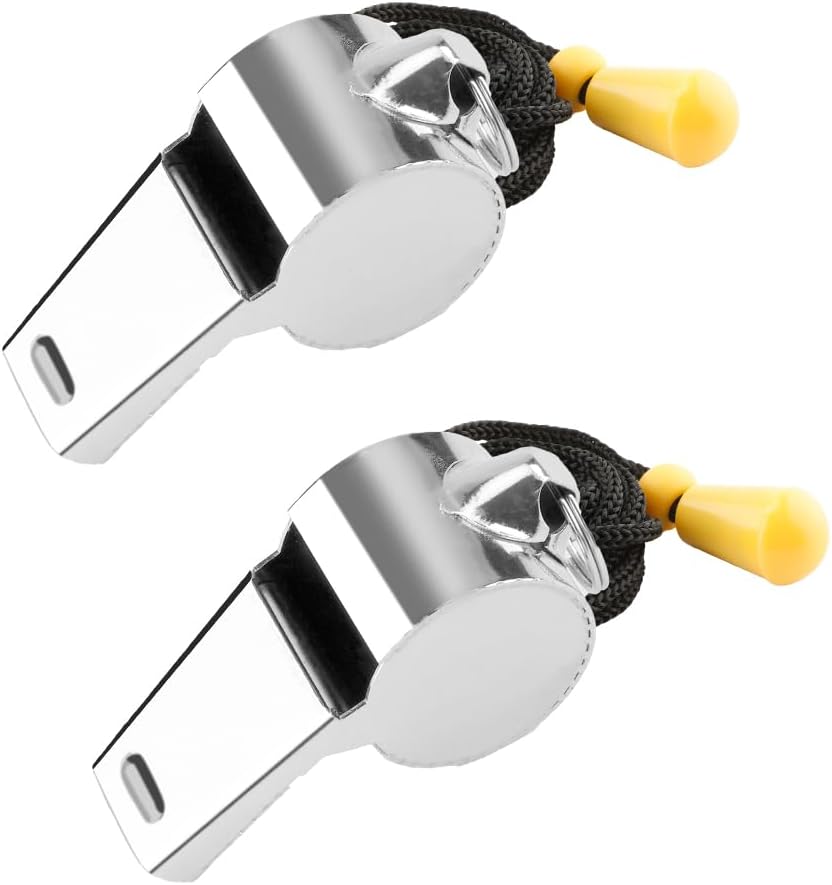 Bsofing Whistle, Coaches Whistle with Lanyard, Whistle for Coaches, Whistle for Teachers, Stainless Steel Sports Whistles, Loud Crisp Sound Whistles Great for Coaches, Referees, and Officials