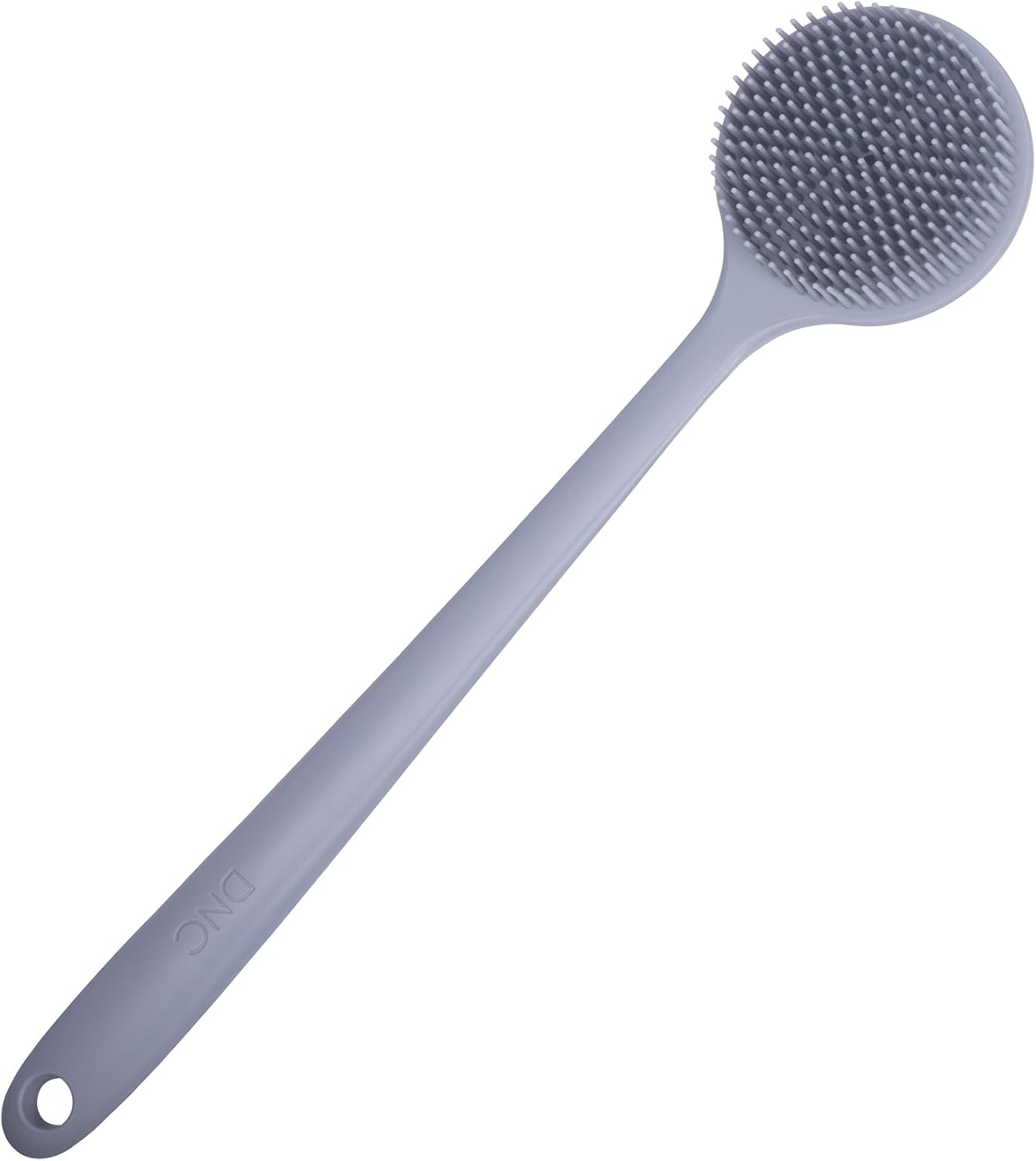 DNC Silicone Back Scrubber for Shower Bath Body Brush with Long Handle (Gray)