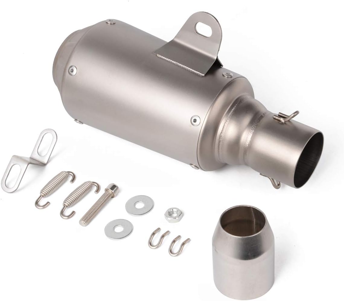 Auzkong 38-51mm Universal Motorcycle Short Exhaust Muffler Compatible with Most Motorcycles Dirt Bikes Scooters