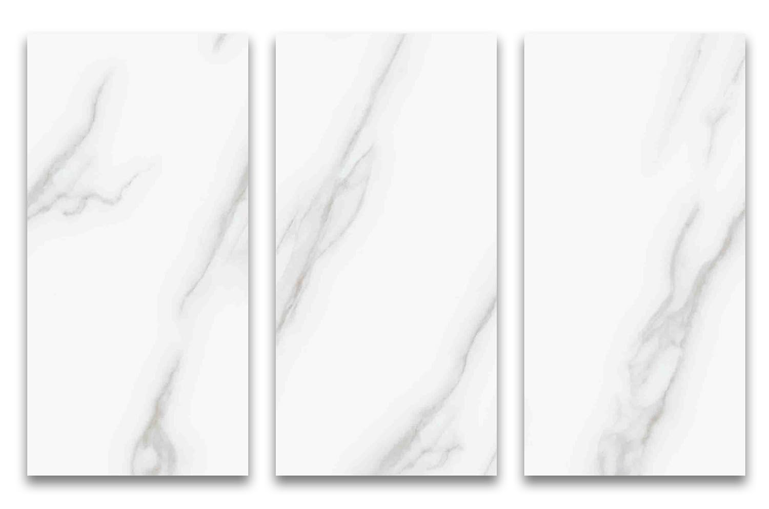 Luxury Vinyl Flooring Tiles by Lucida Surfaces | Glue-Down Adhesive Flooring for DIY Installation | 18 Stone-Look Planks | Carrara | PresCore | 36 Sq. Feet