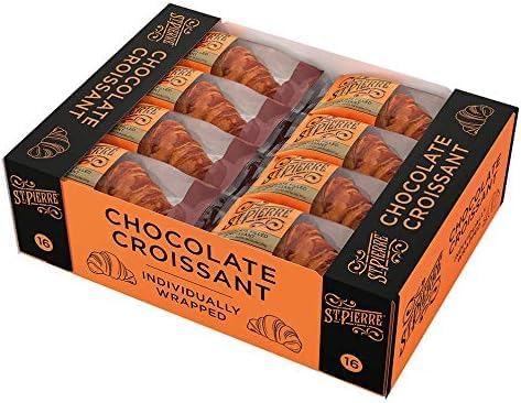 St. Pierre Chocolate Croissant 16 Pcs. Tray Individually Wrapped