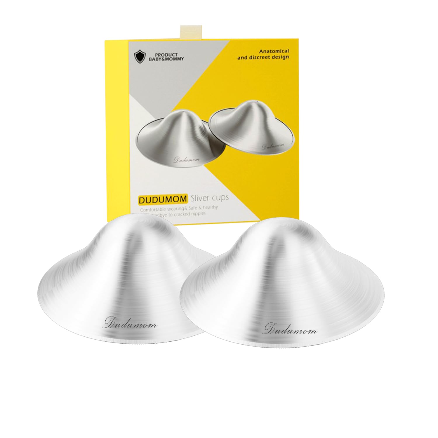 Silver 925 Nursing Cups - Nipple Shields for Nursing Newborn - Soothe and Protect Your Nursing Nipples-Small Size (Small) Dudumom Coppe per allattamento argentate (Small)
