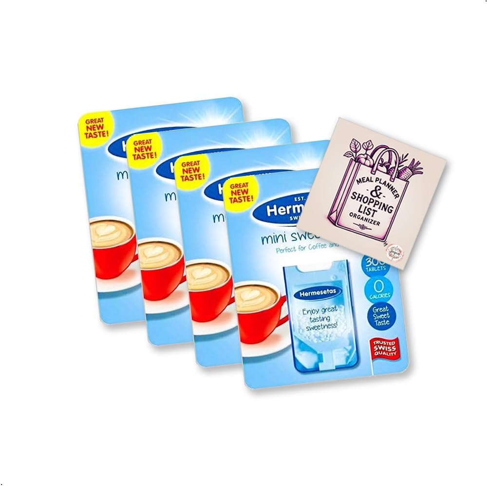 Hermesetas Mini Sweetener 1200 Tablets (4x300 Pack) Calorie-free Table Top Sweeteners Based on Saccharin | Dissolvable Minis | Sugar-Like Taste | Zero-Calorie