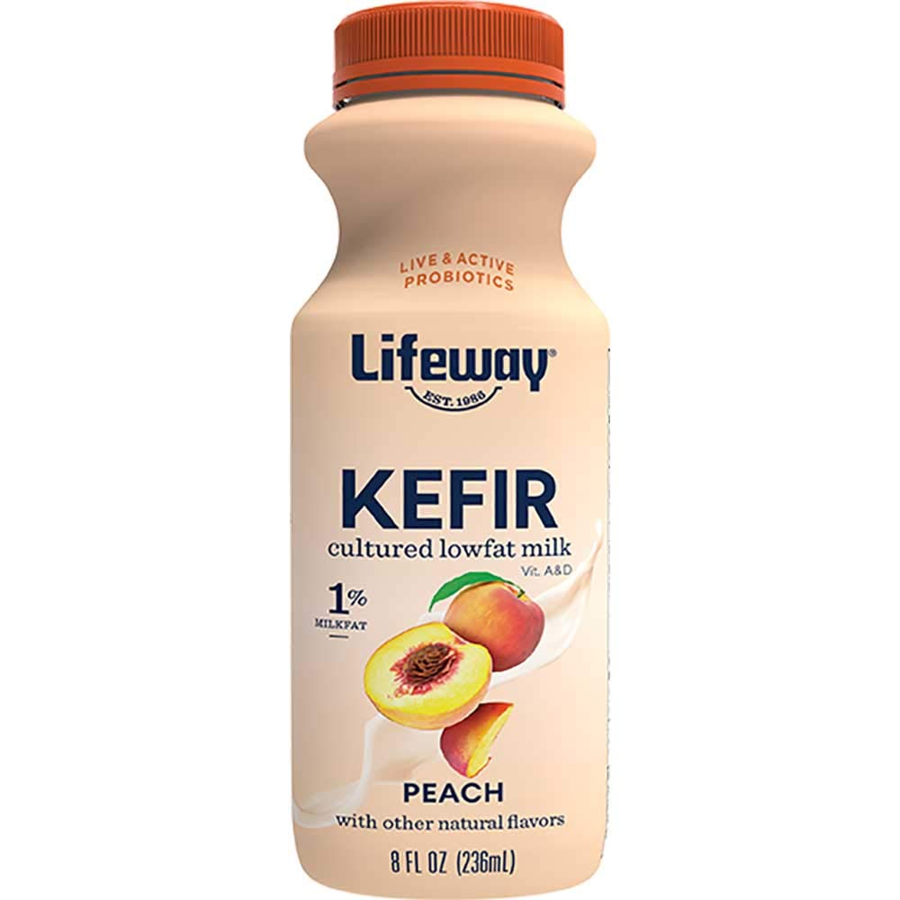 Lifeway Low Fat Peach Kefir, 8 Fluid Ounce -- 6 per case.