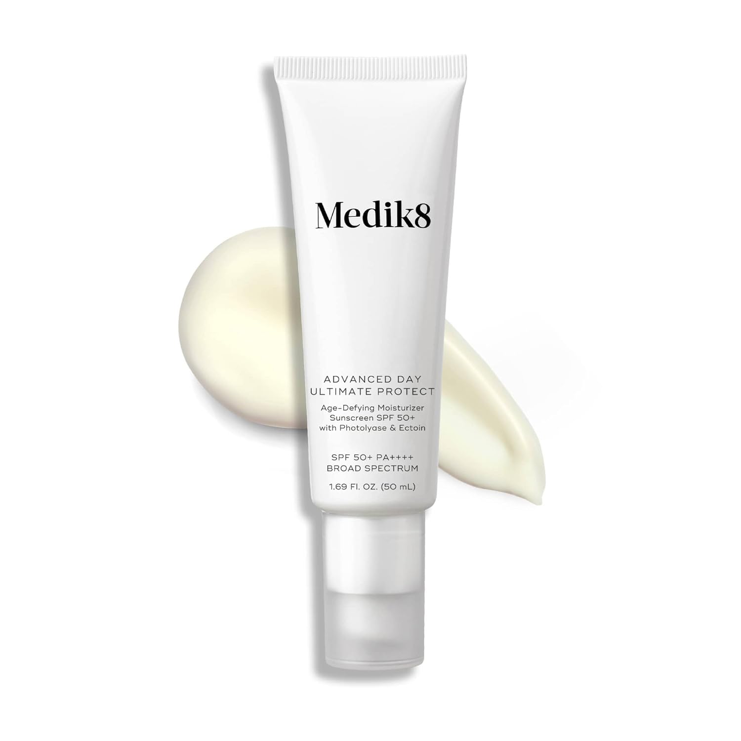 Medik8 Advanced Day Ultimate Protect - Daily Face Moisturizer with Hyaluronic Acid - SPF 50 UVA/UVB Sunscreen Protection - All Skin Types - 1.69 oz