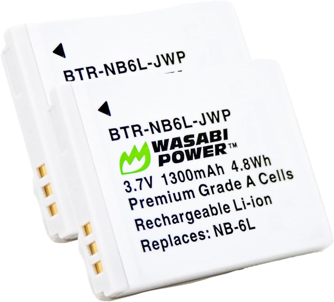 Wasabi Power CAS NP-6L Battery 2-Pack for Generic FHD 1080P 44MP Digital Camera. Compatible with Aasonida, CAMKORY, GREYKA, HOORUAN, IWEUKJLO, lamphle, Lecran, Nsoela, VAHOIALD, YOODEE, and More