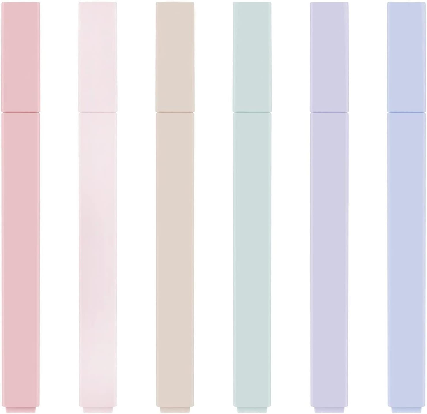 Hmeuest Pastel Highlighter, Mild Colours Highlighters Pens, Aesthetic Cute Highlighters No Bleed Dry Fast, for Bible, School Supplies, 6 Pack