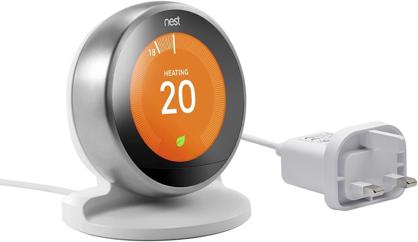 Aulbilly Stand with Power Cable and Adapter for Google Nest Learning Thermostat 3rd Generation (White)