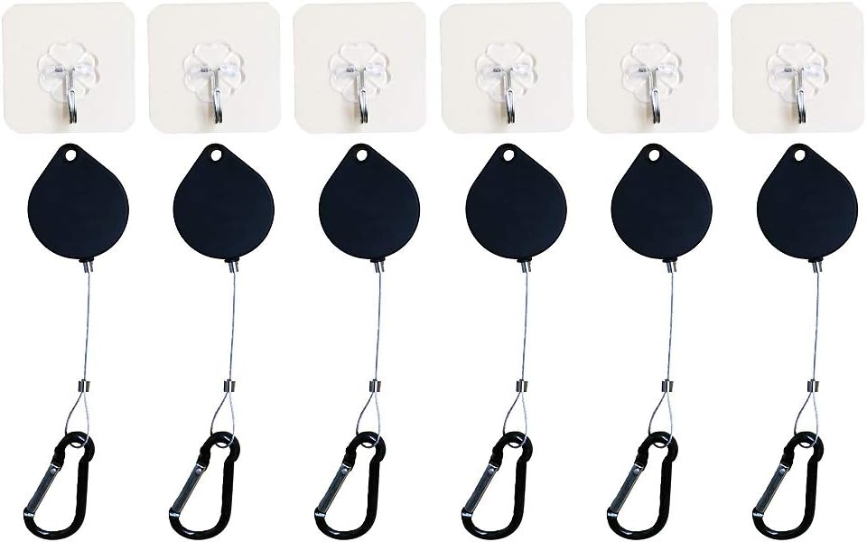 (6 Sets) Orzero VR Cable Management Compatible for Quest 3S/Quest 3/Quest 2/Quest/Rift S/Valve Index/HTC Vive/Sony PlayStation or Other Wired PCVR Games Retractable with Lanyards and Adhesive Hooks