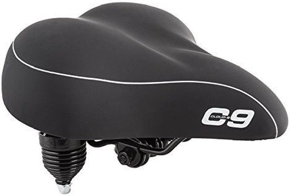 Sunlite Cloud-9, Bicycle Suspension Cruiser Saddle, Cruiser Gel Sofa, Black