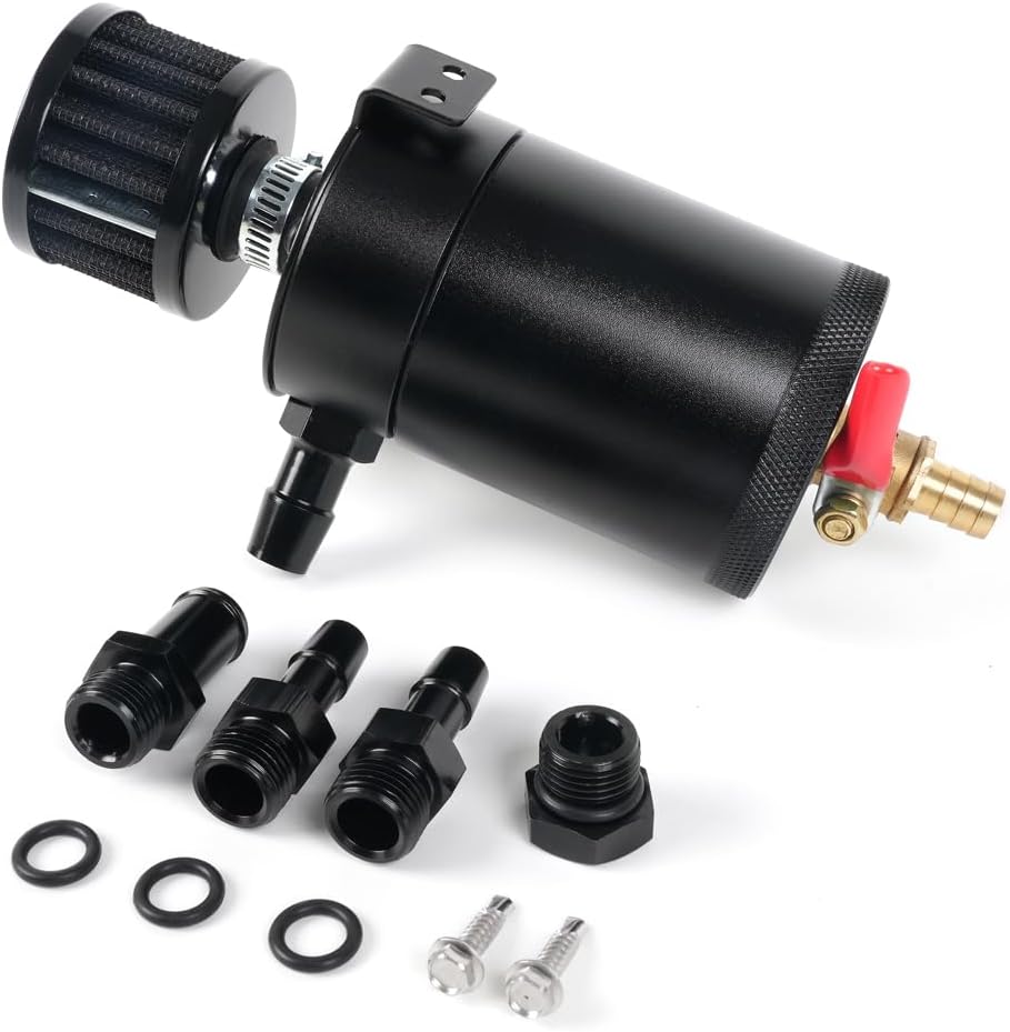 Universal Oil Catch Can Tank 2 Port Oil Catch Can Billet aluminum Car Engine oil catch can kit With Breather Filter Reservoir Oil Separator