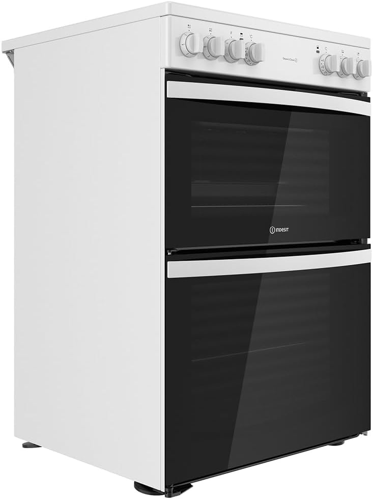 Indesit 60cm Double Oven Electric Cooker - White