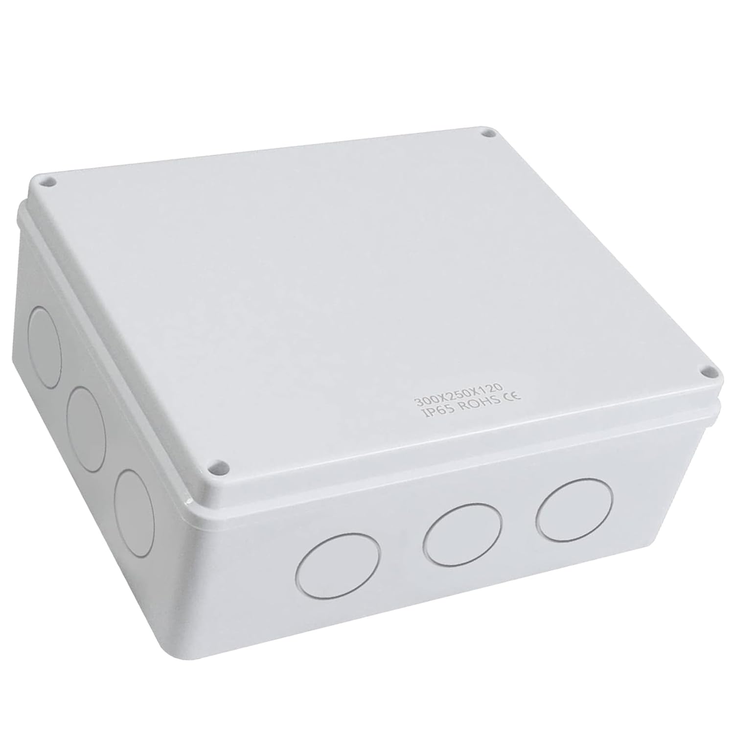 LEPEVNEY IP65 ABS Waterproof Junction Box - 300x250x120mm Dustproof Outdoor Project Box Cable Connection, White Protective Enclosure, 1 Pcs